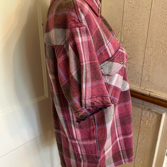 We the Free Vintage Crush Flannel Short Sleeve Top - Picture 9 of 13
